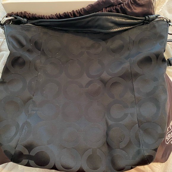 Coach satin/leather shoulder & crossbody handbag - Picture 14 of 14